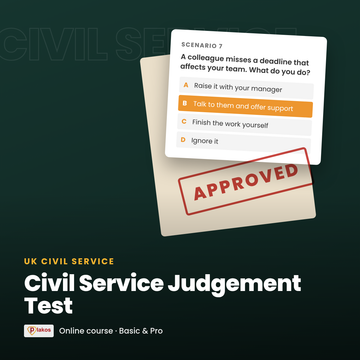 Civil Service Judgement Test – Plakos Akademie online course, UK only