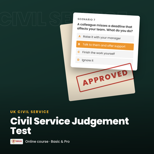 Civil Service Judgement Test – Plakos Akademie online course, UK only