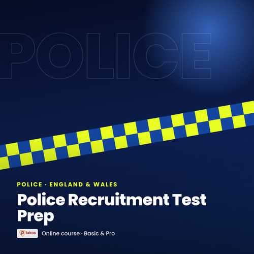 Police Recruitment Test Prep – Plakos Akademie online course, UK only
